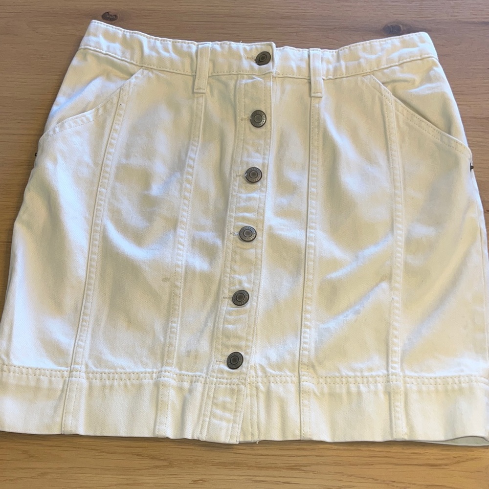 Ralph Lauren Women’s White Button-Front Denim Skirt